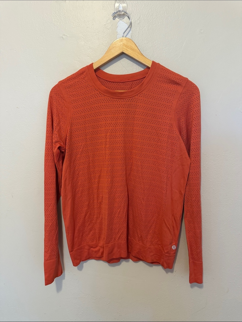 lululemon athletica Men’s Perforated Crewneck Sweater - Rust Orange